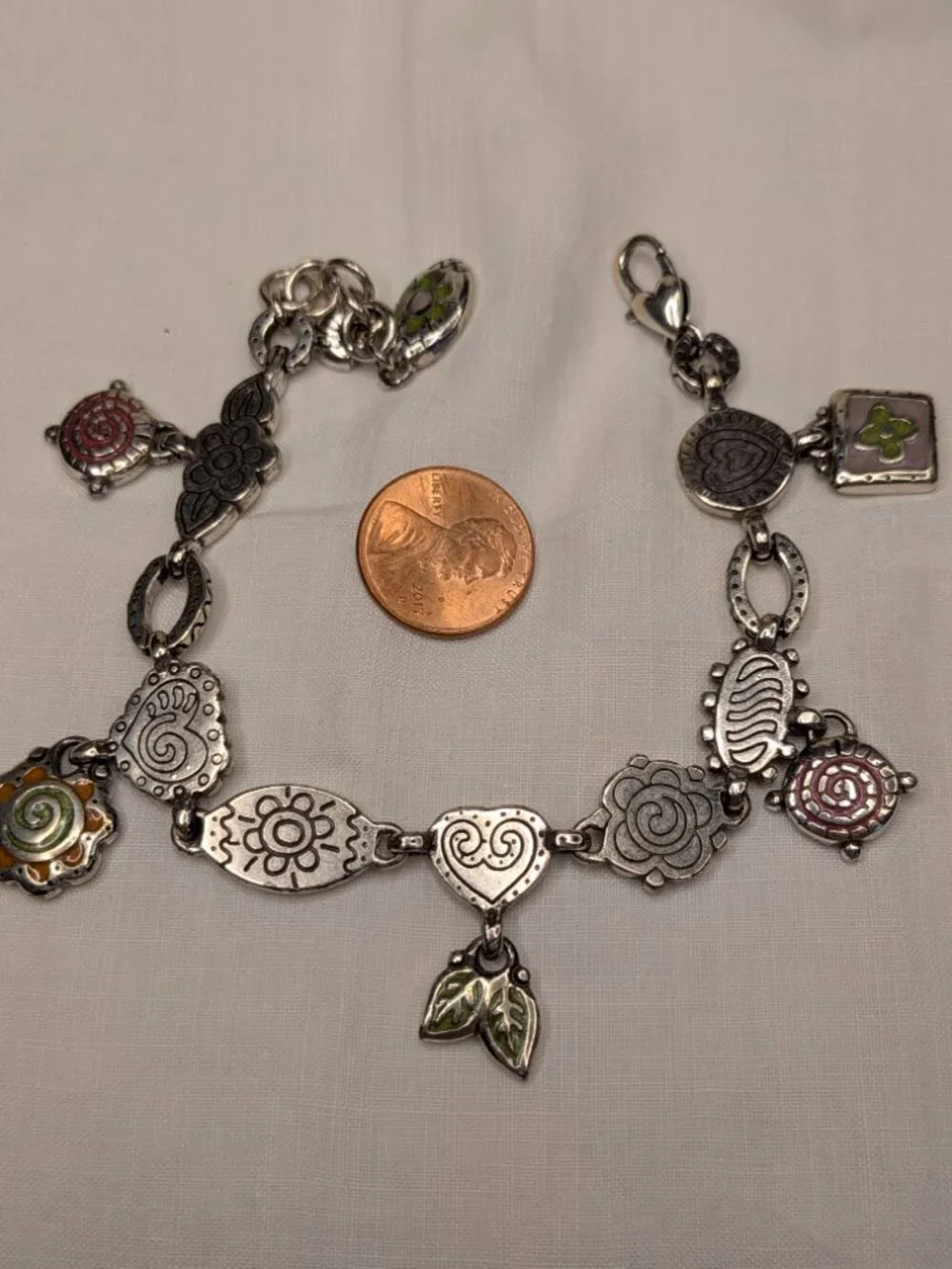 Brighton “Pop Garden” Enamel Charm Bracelet – Retired 8.5
